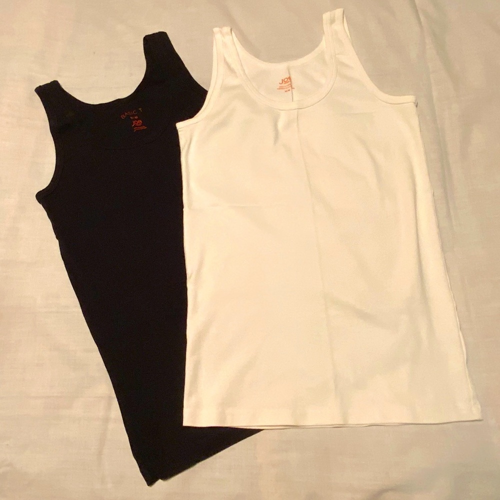 Joe Fresh 2x-Cotton Tank Tops, Black & White (Medium)